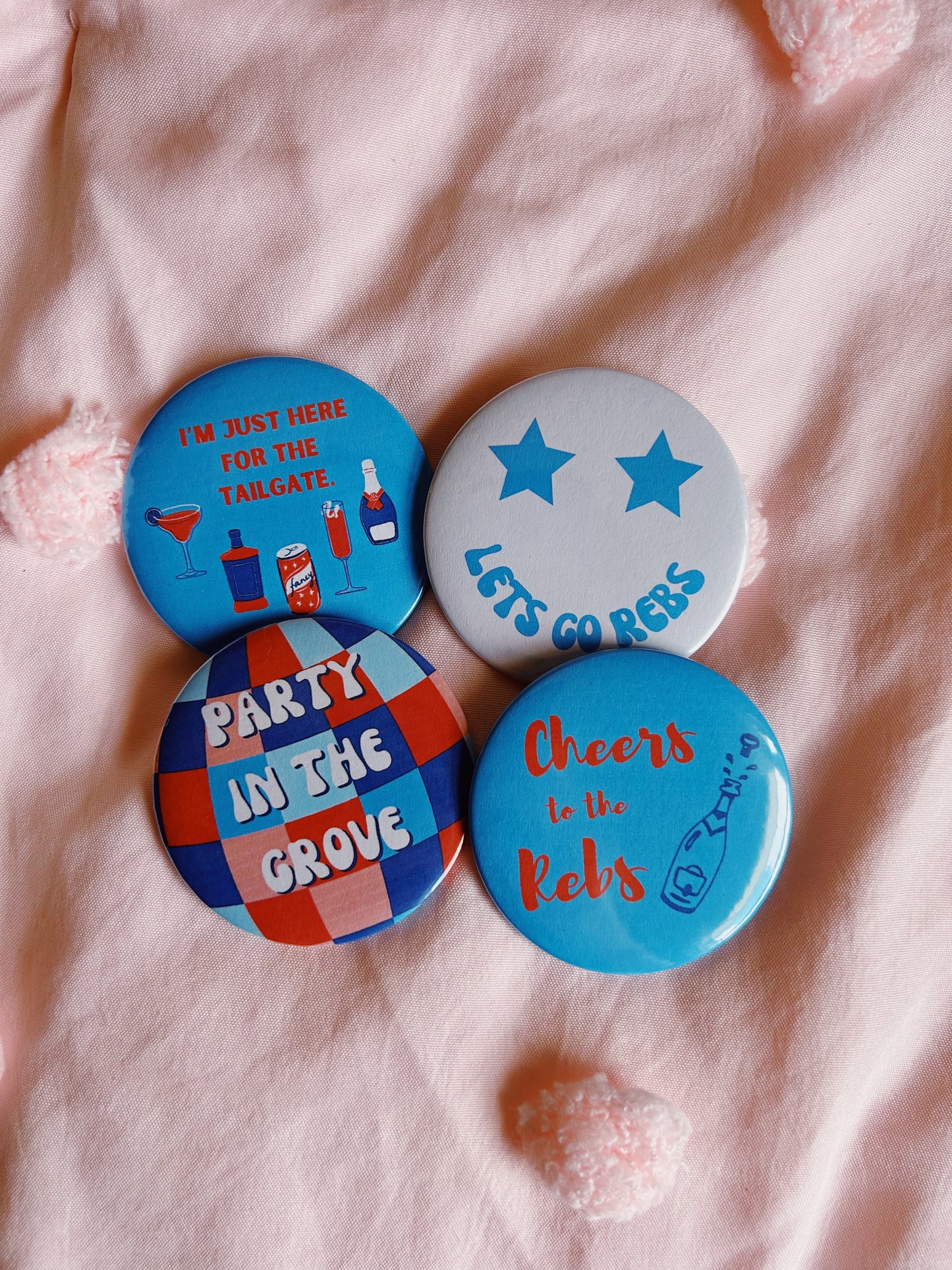 Ole Miss Party Buttons