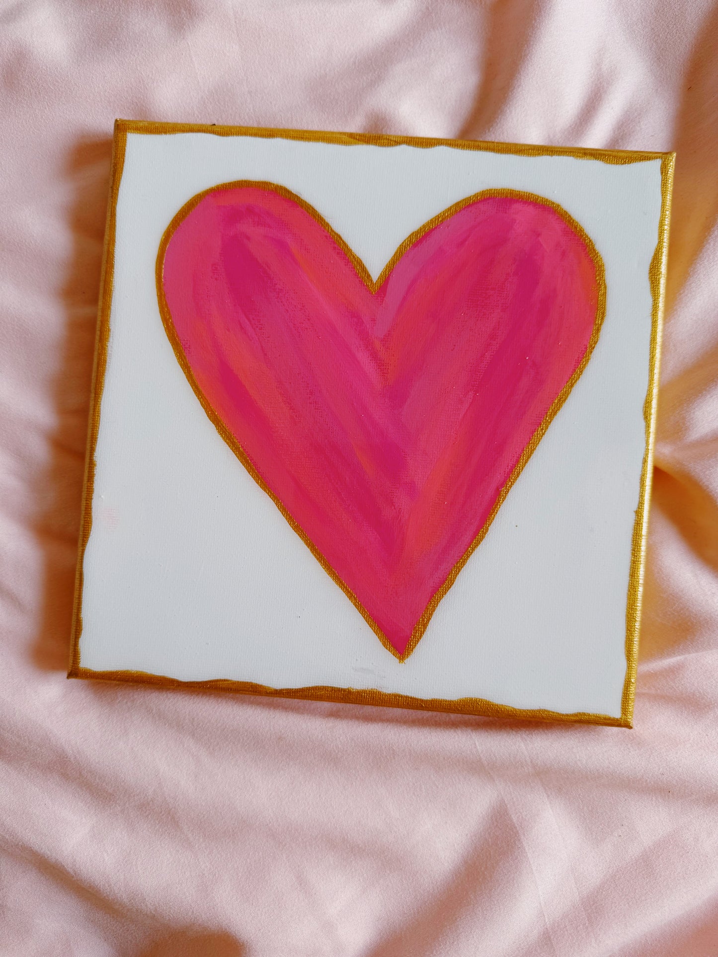 Gold Outline Heart Painting