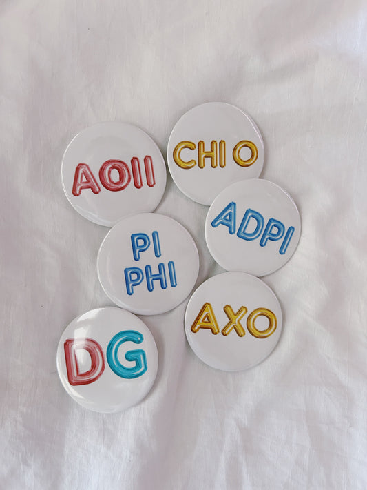 Sorority Balloon Letter Button